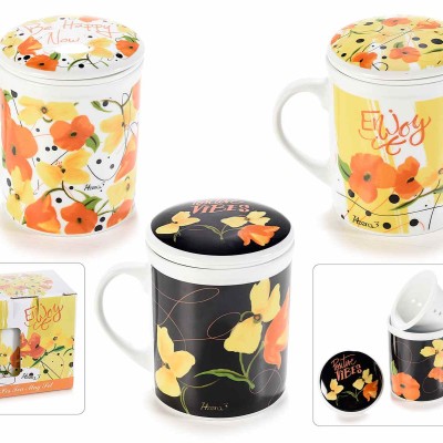Tazza tisaniera in porcellana con scatola regalo