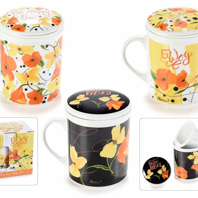 Tazza tisaniera in porcellana con scatola regalo