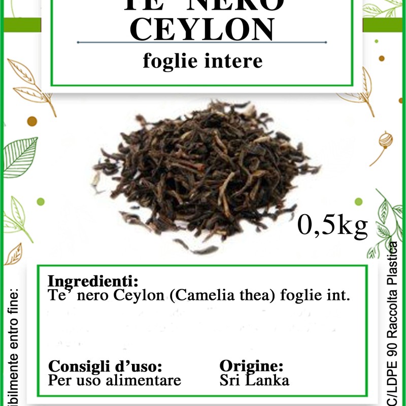 Tè nero ceylon foglie 