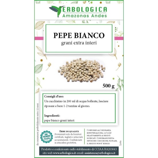 Pepe bianco in grani interi Pepe bianco in grani interi